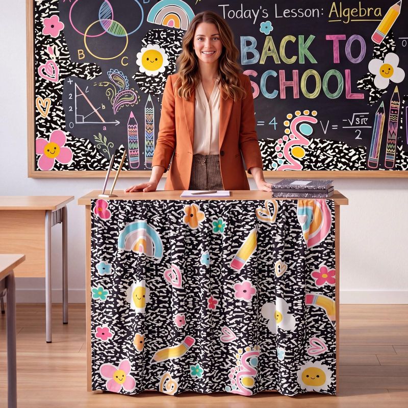 Back Cover Adhesive - VIKAMA Back To School Cartoon Self