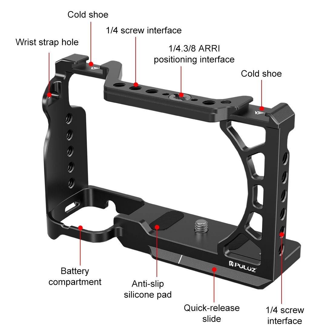 PULUZ Metal Camera Cage Expans - đánh giá và giá Sony Camera A6400