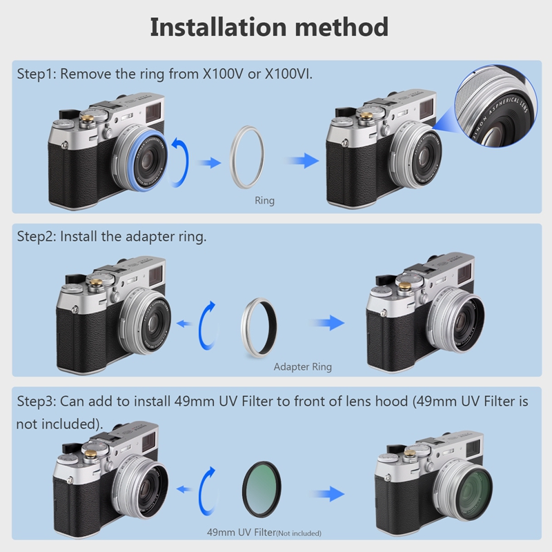 Haoge Bộ Lọc Ống Kính Adapter  - đánh giá và giá Fujifilm Camera X100Vi